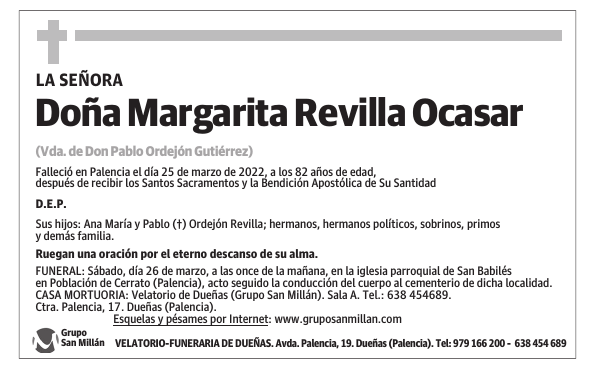 Doña Margarita Revilla Ocasar