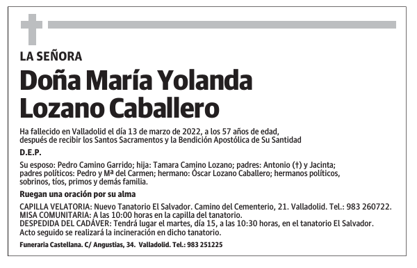 Doña María Yolanda Lozano Caballero