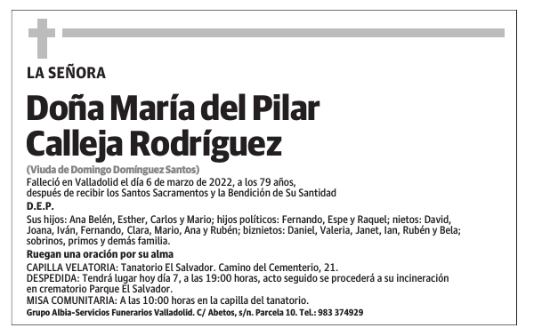 Doña María del Pilar Calleja Rodríguez