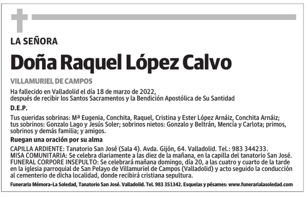 Doña Raquel López Calvo