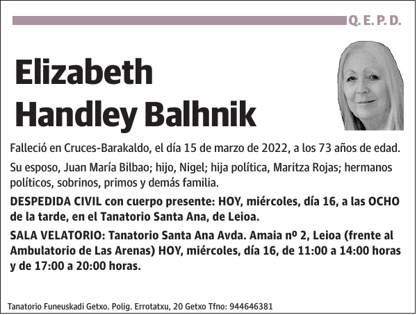 Elizabeth Handley Balhnik