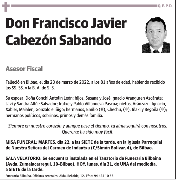 Francisco Javier Cabezón Sabando