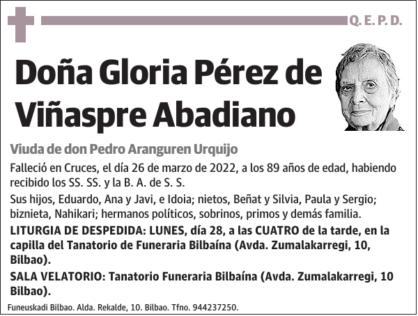 Gloria Pérez de Viñaspre Abadiano
