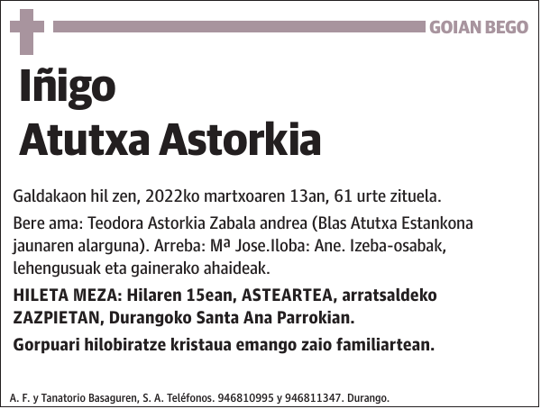 Iñigo Atutxa Astorkia