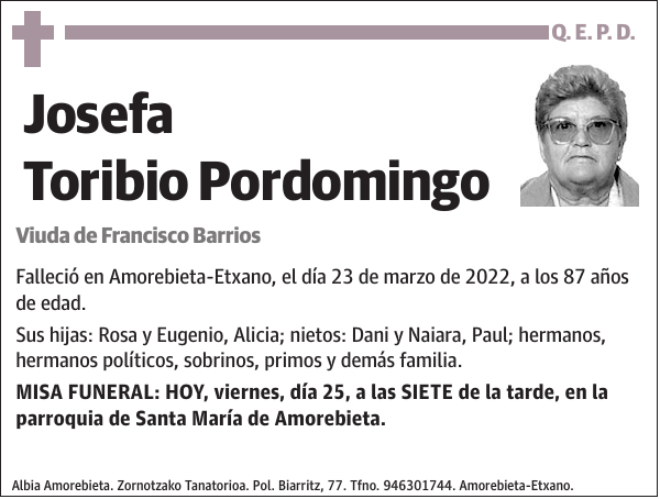 Josefa Toribio Pordomingo