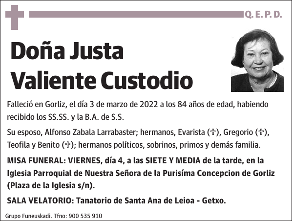 Justa Valiente Custodio