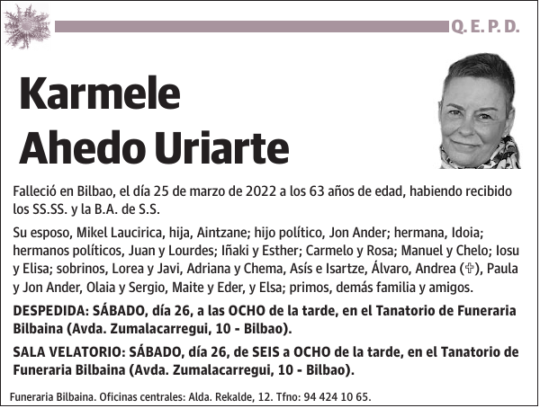 Karmele Ahedo Uriarte