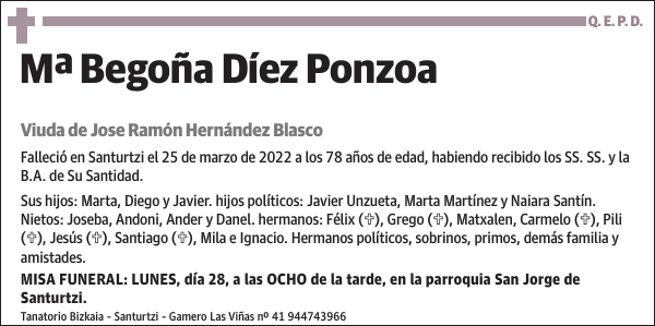 Mª Begoña Díez Ponzoa