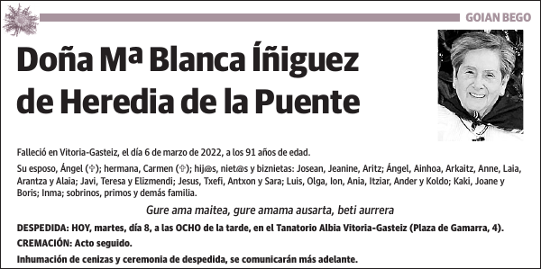 Mª Blanca Íñiguez de Heredia de la Puente