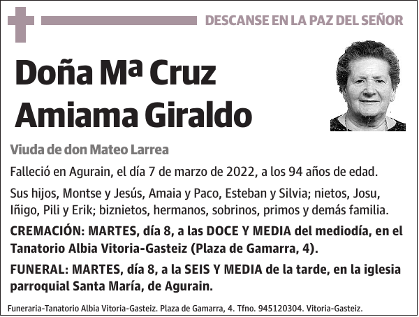 Mª Cruz Amiama Giraldo