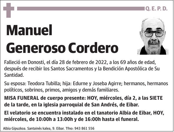 Manuel Generoso Cordero
