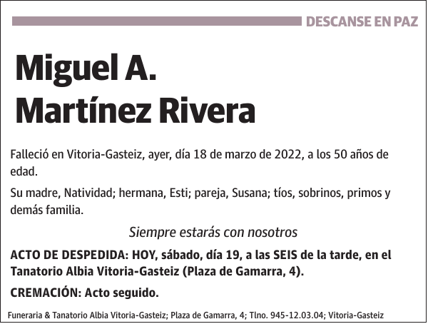 Miguel A. Martínez Rivera