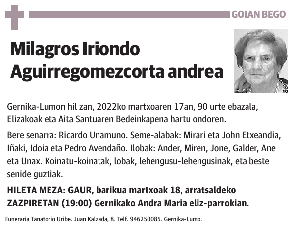 Milagros Iriondo Aguirregomezcorta