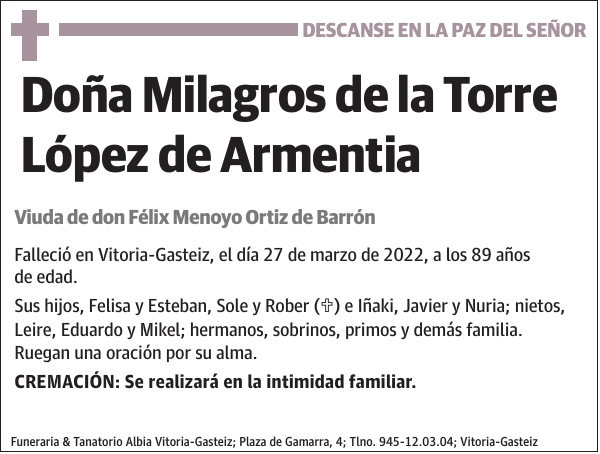 Milagros de la Torre López de Armentia