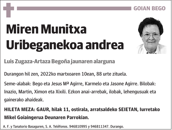Miren Munitxa Uribeganekoa