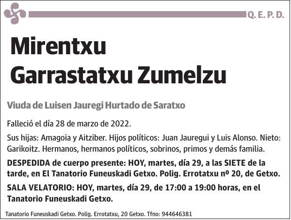 Mirentxu Garrastatxu Zumelzu