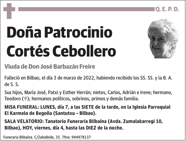 Patrocinio Cortés Cebollero