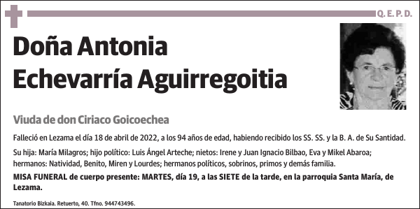 Antonia Echevarría Aguirregoitia