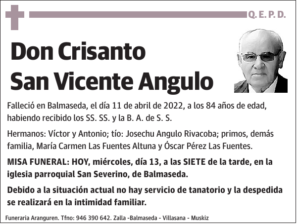 Crisanto San Vicente Angulo