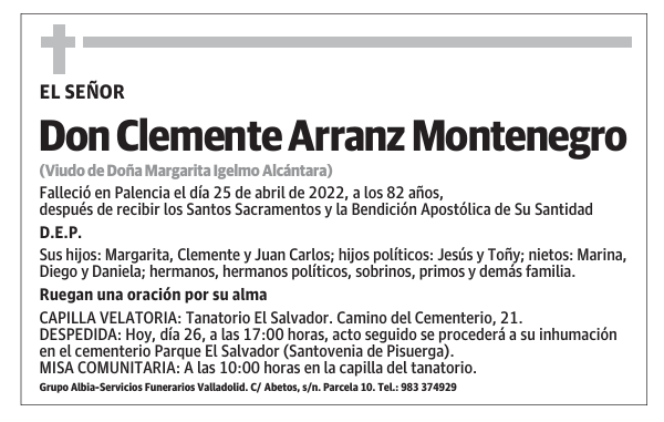 Don Clemente Arranz Montenegro