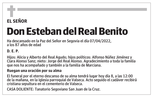 Don Esteban del Real Benito