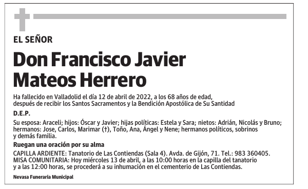Don Francisco Javier Mateos Herrero