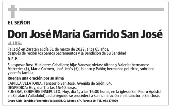 Don José María Garrido San José