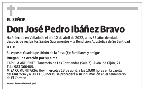Don José Pedro Ibáñez Bravo