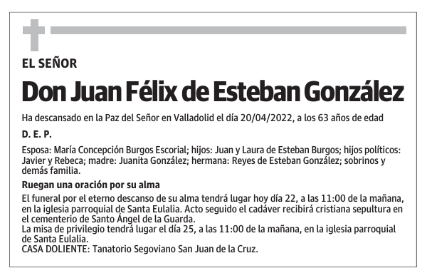 Don Juan Félix de Esteban González