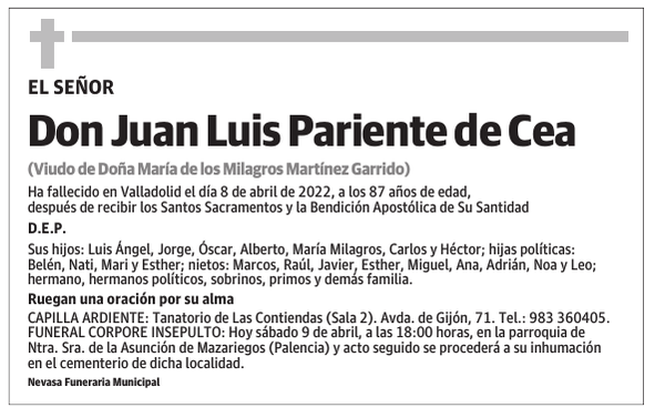 Don Juan Luis Pariente de Cea