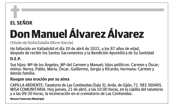 Don Manuel Álvarez Álvarez