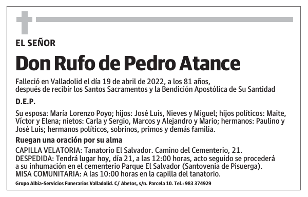 Don Rufo de Pedro Atance