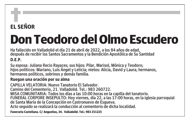 Don Teodoro del Olmo Escudero