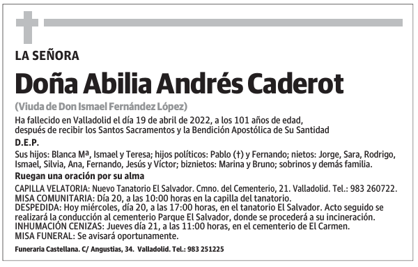 Doña Abilia Andrés Caderot