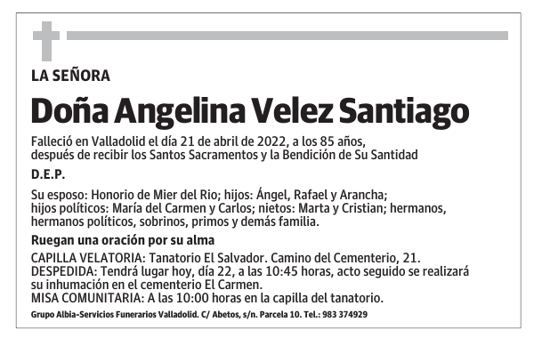 Doña Angelina Velez Santiago
