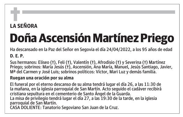 Doña Ascensión Martínez Priego