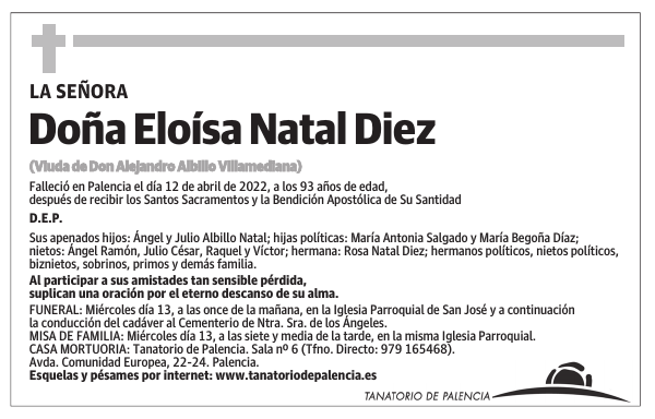 Doña Eloísa Natal Diez
