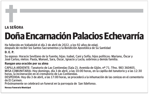 Doña Encarnación Palacios Echevarría