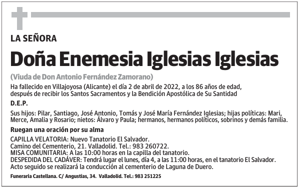 Doña Enemesia Iglesias Iglesias