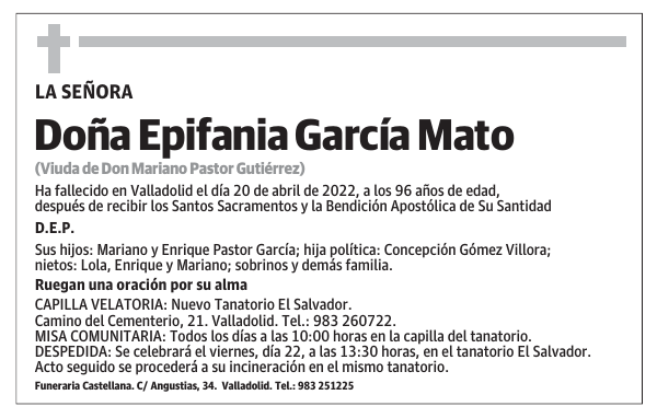 Doña Epifania García Mato