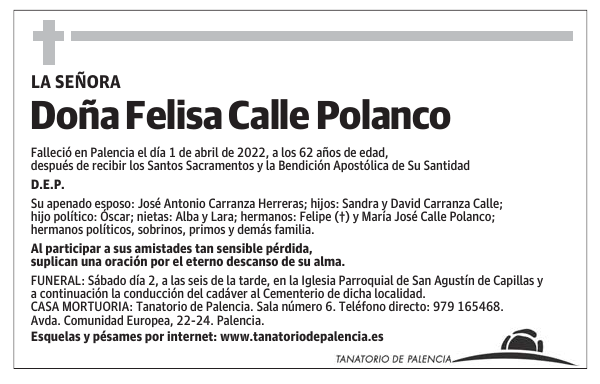 Doña Felisa Calle Polanco
