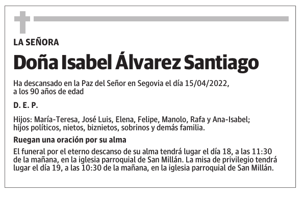 Doña Isabel Álvarez Santiago