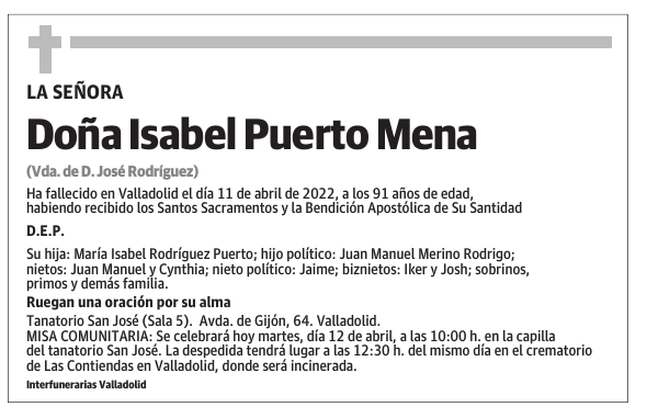 Doña Isabel Puerto Mena