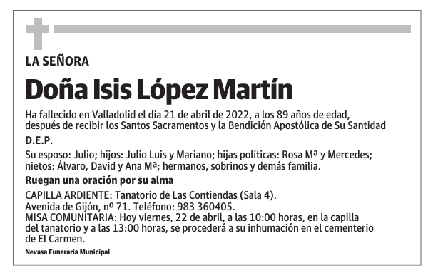 Doña Isis López Martín