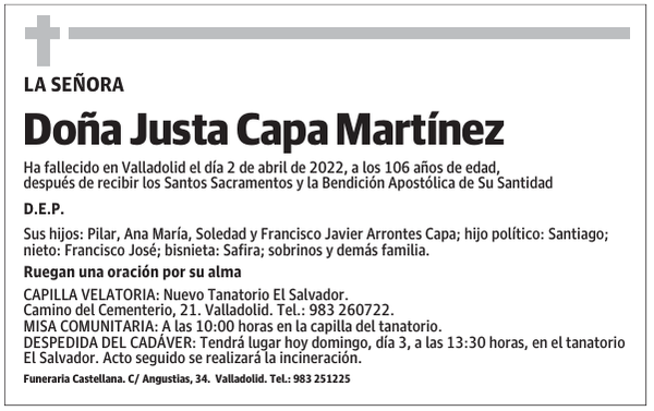 Doña Justa Capa Martínez