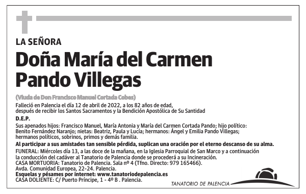 Doña María del Carmen Pando Villegas