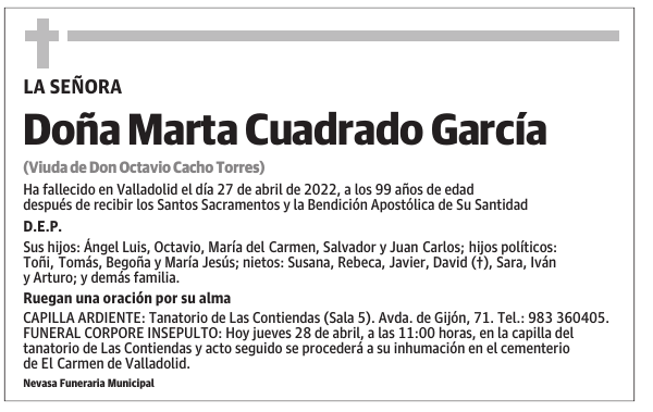Doña Marta Cuadrado García