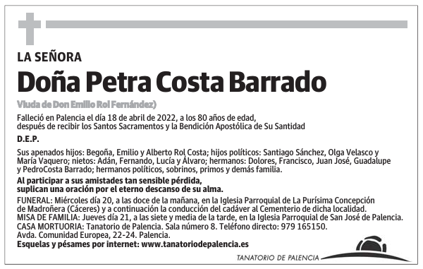 Doña Petra Costa Barrado