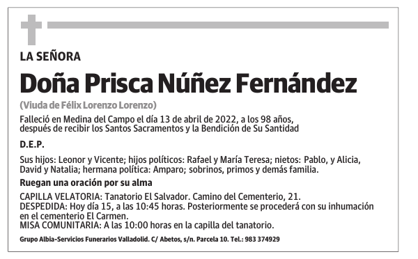 Doña Prisca Núñez Fernández