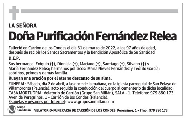 Doña Purificación Fernández Relea